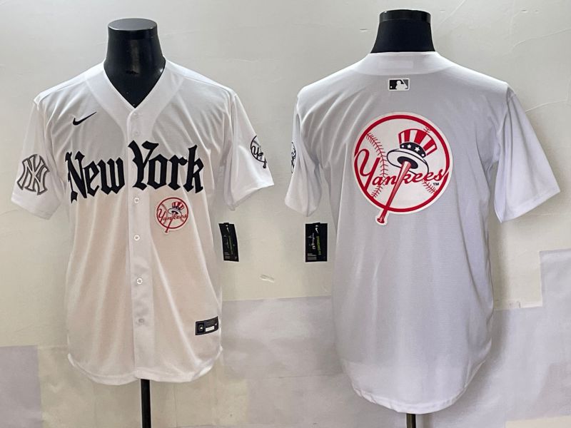 Men 2025 New York Yankees Blank White Five generations Joint Name Nike MLB Jersey style 97